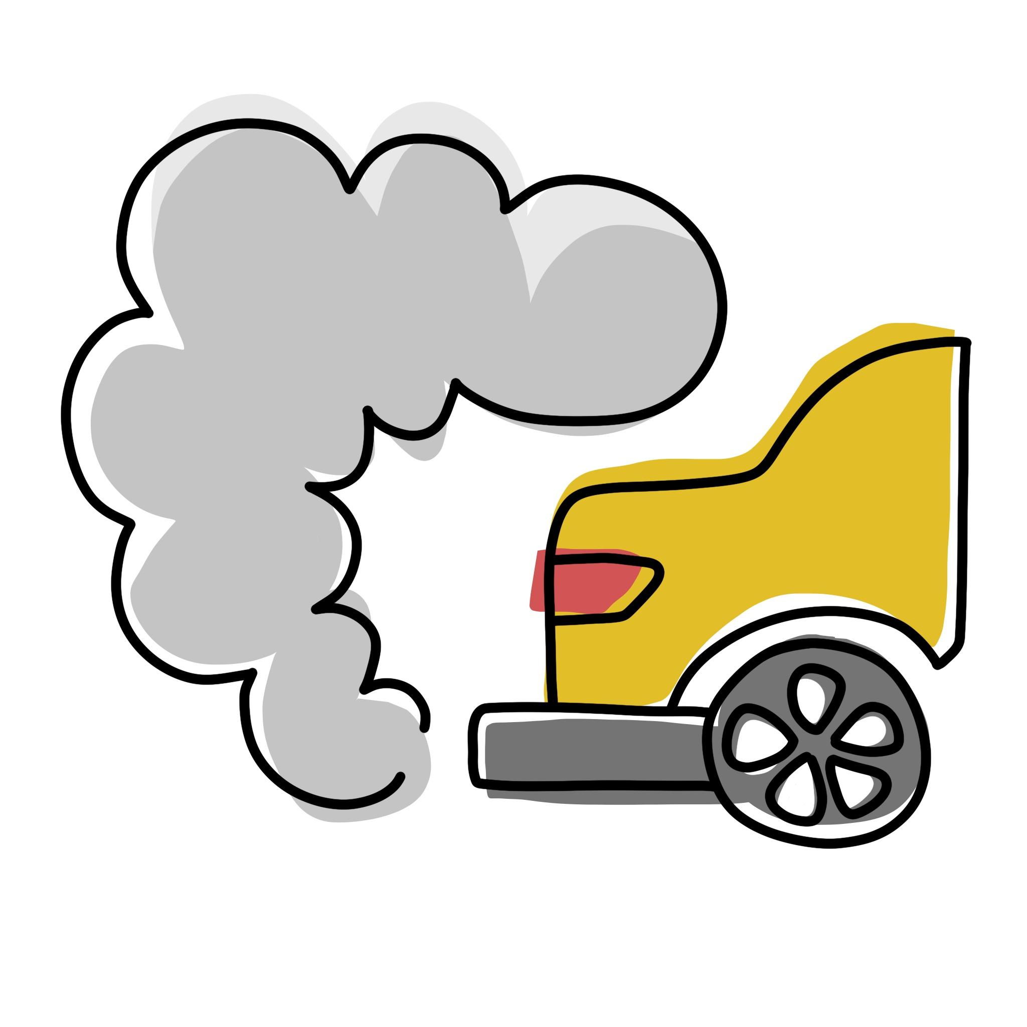 illustration of an exhaust pipe on a car